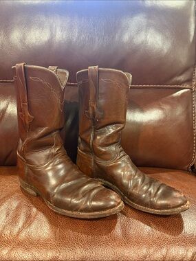 Lucchese Brown Leather Cowboy Boots